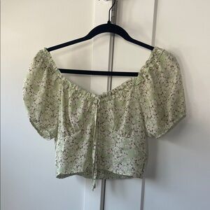 Floral Green Women's Crop Top